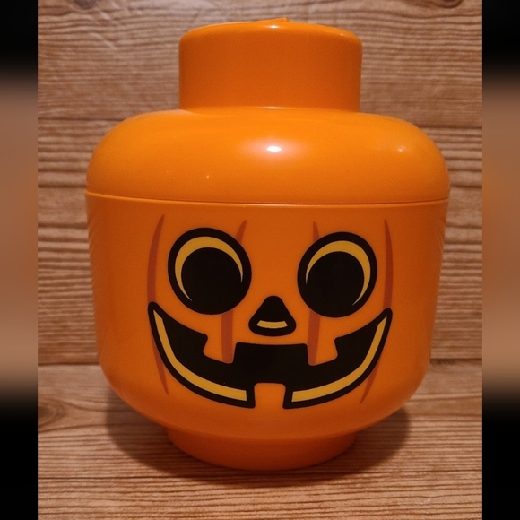 Lego Storage Head Jack-o-lantern Pumpkin Small - Picture 3 of 4